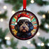 Cockapoo Black in Santa Hat Suncatcher Decoration